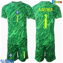 Brazil Alisson Becker #1 Golmanski Domaci Dres za djecu Copa America 2024 Kratak Rukav (+ Kratke hlače)